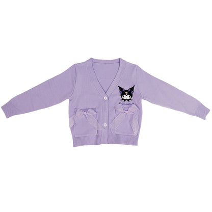 Ensemble enfant Kuromi, jupe plissée, cardigan, pull, style scolaire automnal, style princesse kawaii, uniforme scolaire JK