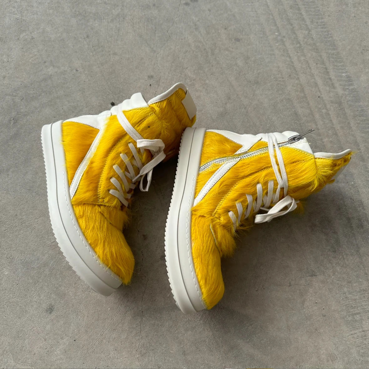 Ro Casual Shoes Men High Top Shoe Black Horse Hair Women Sneaker Black Horsehair Ankle Boot White Leather Boots Flat Sneakers