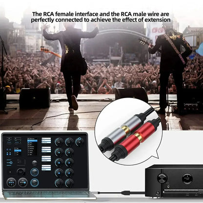 Stereo 3.5 RCA Y Cable 2RCA Male to 3.5mm Female AUX Jack Adapter Audio Cord for Computer MP3 Phone Speaker Home Theater DVD