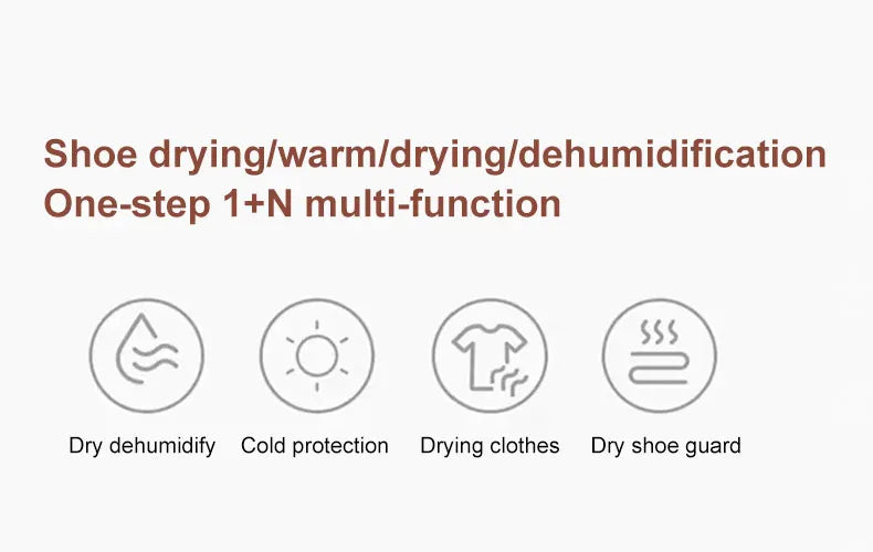 Boots Shoes Dryer Deodorizer with Heat Dehumidifier Device Foot Warmer Heater for Home Adjustable Portable Electric Shoes Dryer
