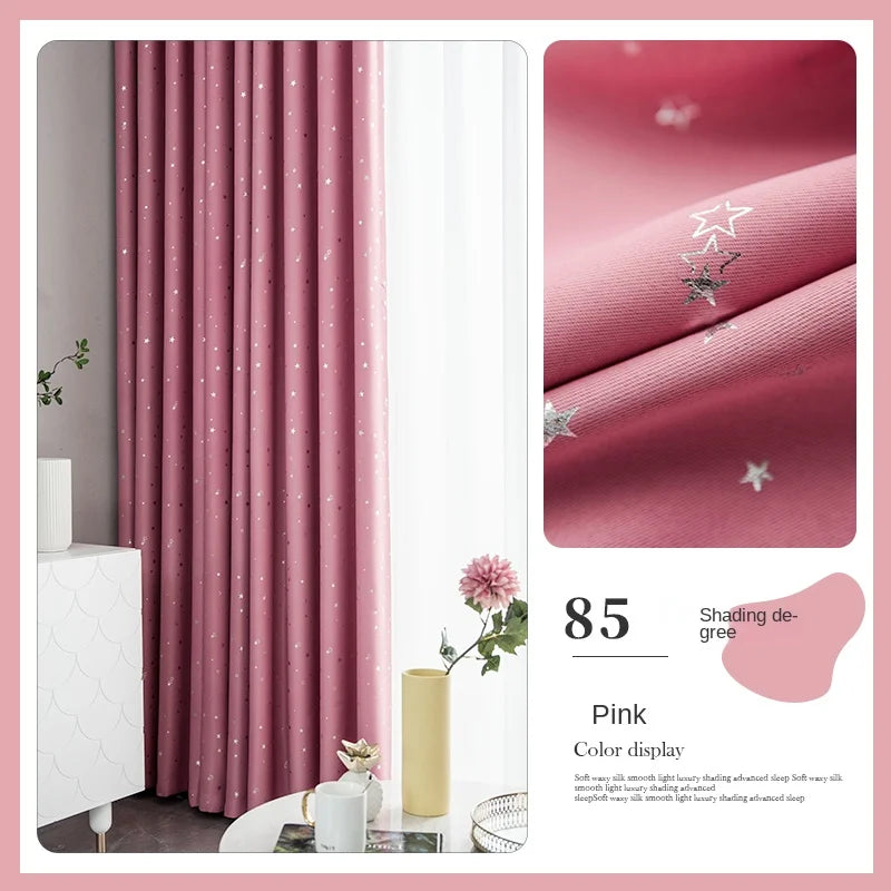 Home Children's Room Blackout Curtain Bedroom Soundproof Drapes Large Area Balcony Bay Window Curtains Modern Living Room Drape