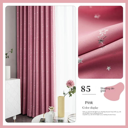 Home Children's Room Blackout Curtain Bedroom Soundproof Drapes Large Area Balcony Bay Window Curtains Modern Living Room Drape