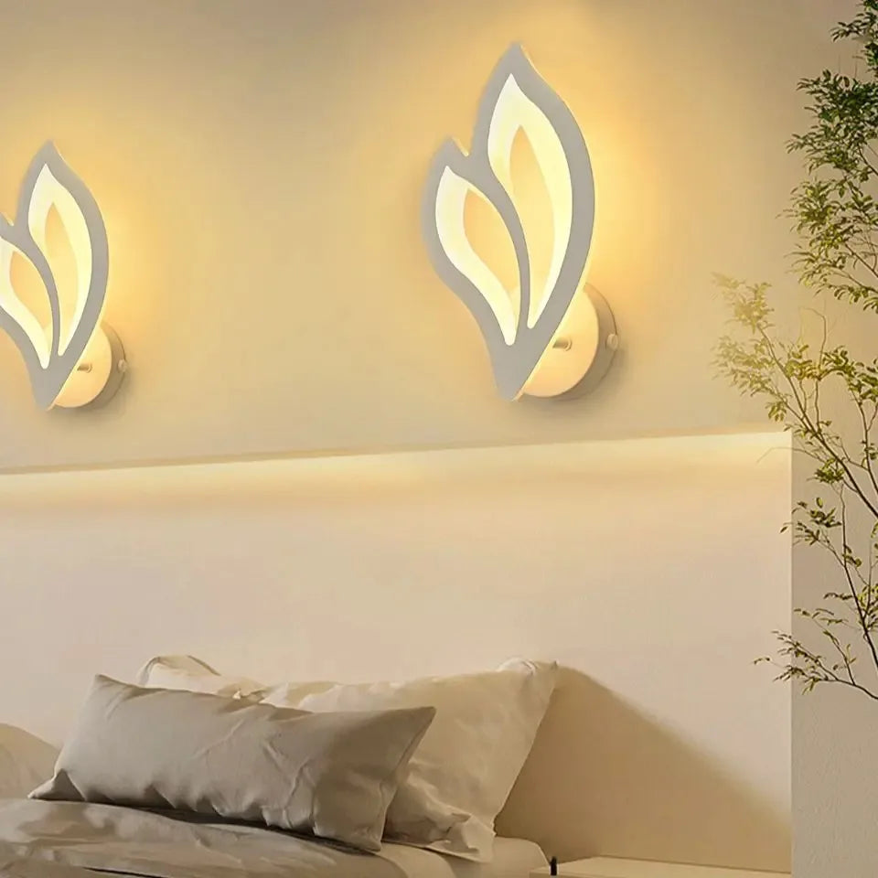 Modern LED Wall Lamp Bedroom Bedside Leaf Wall Lamp Sconces Living Room Home Indoor Lighting Fixture Minimalist Led Night Light