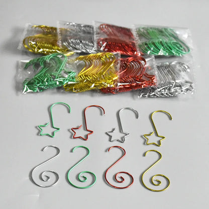 20pcs/bag Christmas Ornaments Metal S-Shaped Hooks Holder Christmas Tree Ball Pendant Hanging Decorations Home Navidad New Year