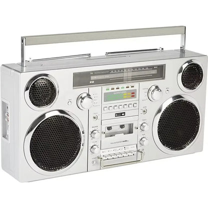 GPO Brooklyn Retro Boombox | Cassette Player, CD Player, Bluetooth Speaker, FM Radio, Portable Stereo System