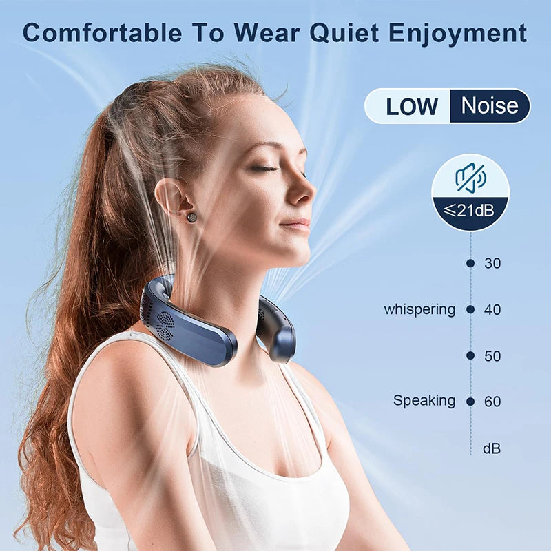 New Hanging Neck Fan Wearable Air Conditioner USB Rechargeable Portable 3 Refrigeration Mute 6000mAh Outdoor Summer Cooler Fans