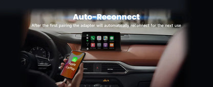 Carplay Android Auto Wireless Adapter 2 in 1 Carplay Adapter for OEM Car Stereo with USB Plug and Play Wired To Wireless