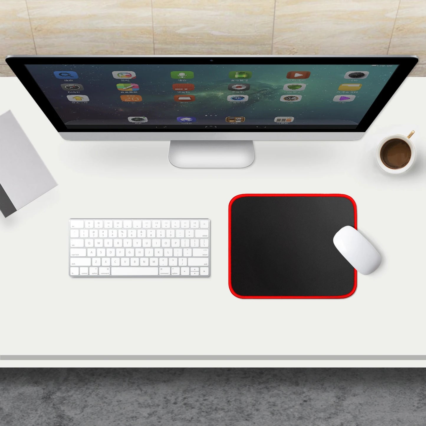 Mouse Pad with Stitched Edge Gaming Mousepad Small Non-Slip Rubber Base Washable Portable for Office Home Computer Laptop