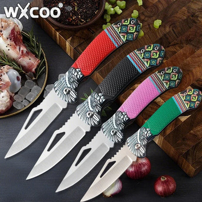 WXCOO Folding Knife Stainless Steel Cooking Kitchen Vegetable Knife Accessories Fruit Peeler Meat Cleaver Pocket Knife Kitchen