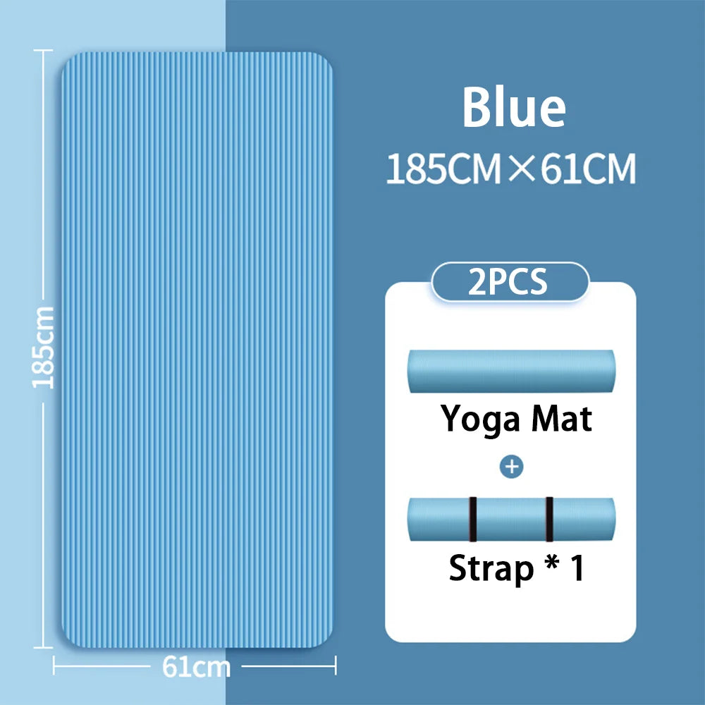 8mm yoga mat, suitable for beginners, lengthened and thickened for exercise, non slip fitness yoga mat for home use ﻿