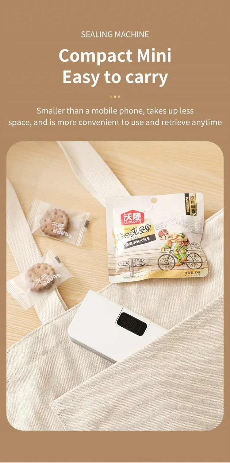 Plastic Bag Sealer Mini Heat Bag Sealing Machine Rechargeable Handheld Food Packaging Heat Sealer Thermal Bags Sealing Machine