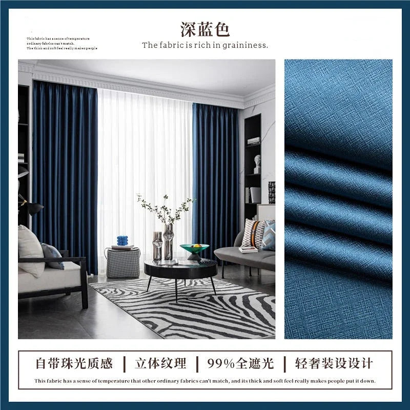 Japanese Simple Thickened Living Room Blackout Curtain Light Luxury High End Fresh Bedroom Curtains 2025 New Velvet Linen Drapes