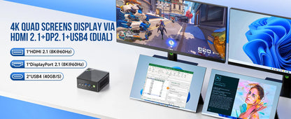 GMKtec Mini PC K11 K8 PLUS M7 AMD Ryzen R9 8945HS R7 8845HS 6850H Windows 11 WiFi6 2*DDR5 USB4.0 2.5G LAN OCulink Gamer Computer