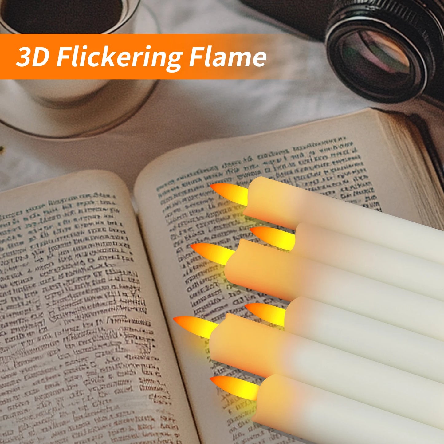 Lot de 6 bougies décoratives LED sans flamme, à piles, avec télécommande et minuterie, pour la maison, les fêtes et les mariages.