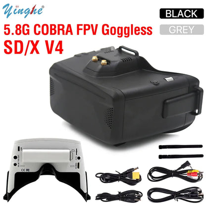 SKYZONE Cobra SD/X V4 FPV Goggles - Dual Screen Options 800x480 4.3in/1280x720 4.1in With 5.8G 48CH Diversity Receiver