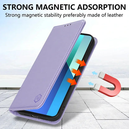 Wallet Skin friendly Magnetic Card Slot Flip Leather Case For Xiaomi 14T Poco X7 C75 M7/X6 Pro Redmi 14C 13 A4 Note 14 Pro+ 14S