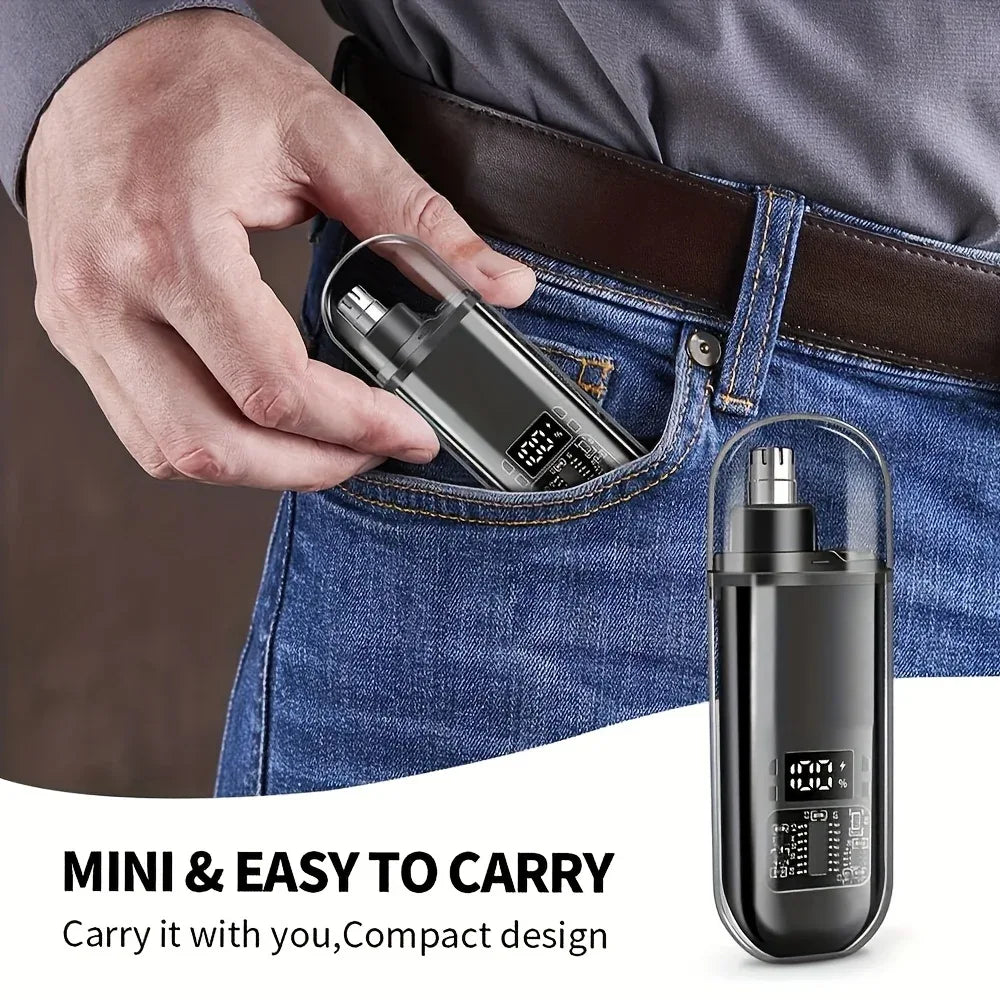 Portable Nose Hair Trimmer Mini Trimmer for Nose Mini Nose and Ear Hair Trimmer Nose Trimmer Rechargeable Trimmer 2-in-1Unisex
