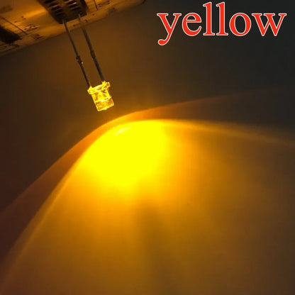 100pcs F3 3mm Flat Led Ultra Bright Diodes Wide Angle Light Emitting Bulbs Signage Decoration Advertising Lamp Ambient Building