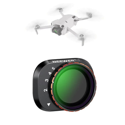 NEEWER Variable ND Filter Set Compatible with DJI Mini 4 Pro, ND2-32 + ND64-512 Multicoated HD Optical Glass Drone Camera Lens