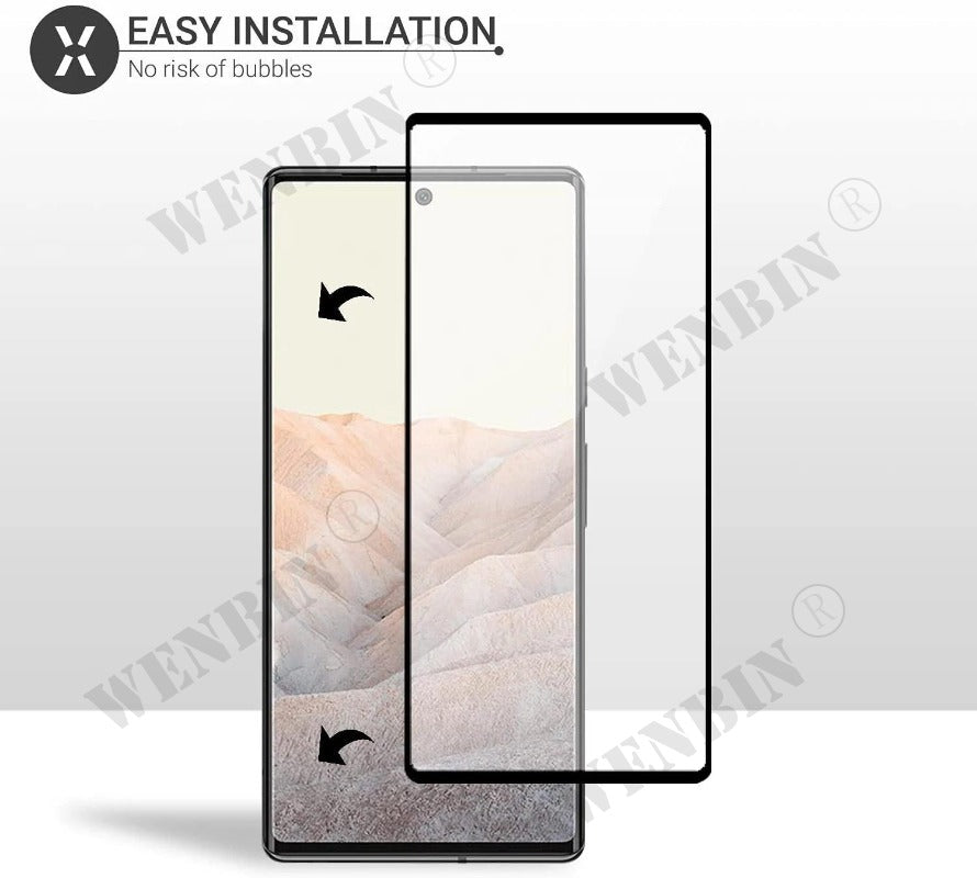 3 Pcs Tempered Glass For Google Pixel 10 9 8 7 6 Pro XL 7A 5A 3 XL Curved Full Cover Screen Protector