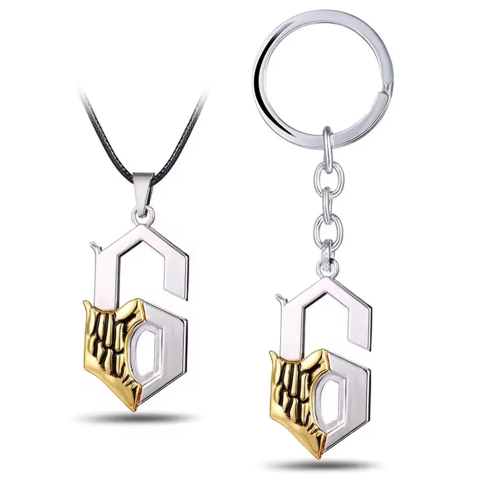 Anime Bleach Ulquiorra Cifer Mask Keychain Fashion Kurosaki Ichigo Broken Masks Pendant Metal Choker Necklace Fans Cosplay Gifts