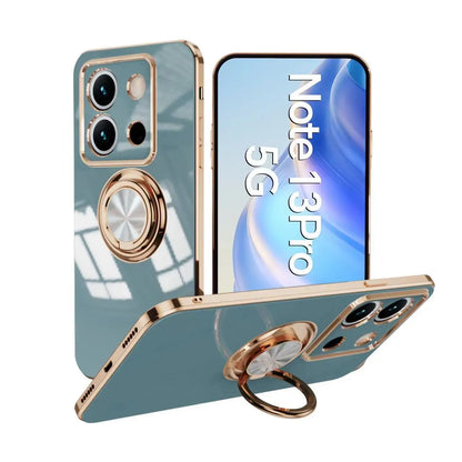 Luxury Plating Silicone Magnetic Holder Stand Case For XiaoMi 13T 14T Redmi 13C 14C 4G Note 12 13 14 Pro Plus 5G Back Cover