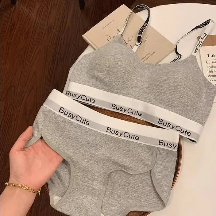 New Letter-free Comfortable Lingerie for Women Without Underwire, Anti-sagging and Comfortable Sports Bra Cover Set