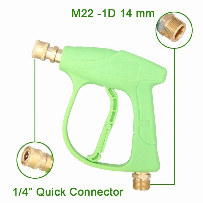 Heavy - Duty 1/4" Quick Connect Pressure Washer Gun, M22 - 14 Thread, 5 Nozzles For Jet Washer & Patio Clean