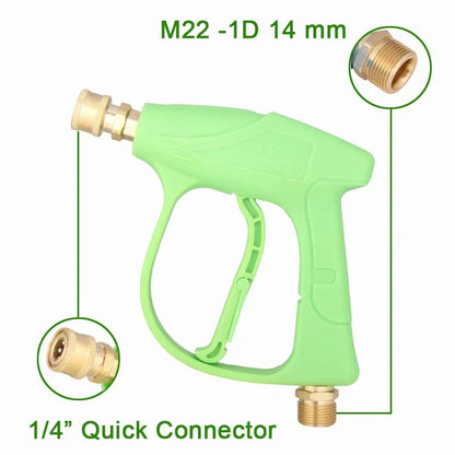 Heavy - Duty 1/4" Quick Connect Pressure Washer Gun, M22 - 14 Thread, 5 Nozzles For Jet Washer & Patio Clean