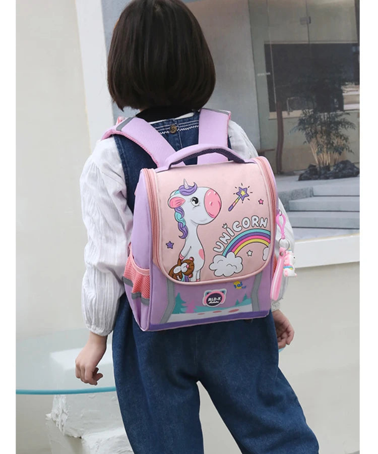 Waterproof Children Primary School Bags Cute Unicorn Rainbow Backpacks Kids Cartoon Animal Dinasour Shcoolbags for Kindergarten