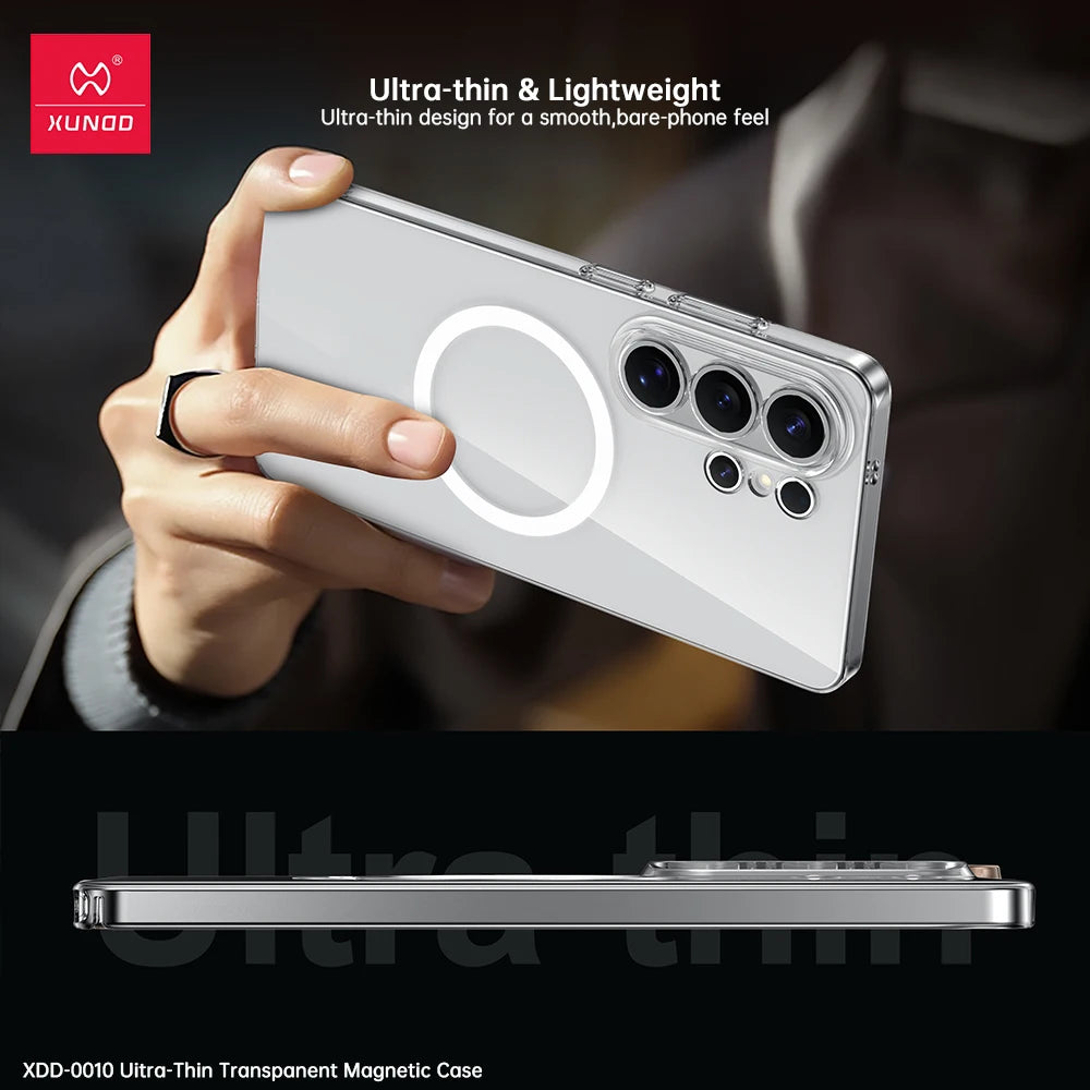 Xundd Magnetic Case For Samsung Galaxy S26 Ultra PC HD Transparent Cover Camera Lens Protection For Samsung S26 Ultra Case