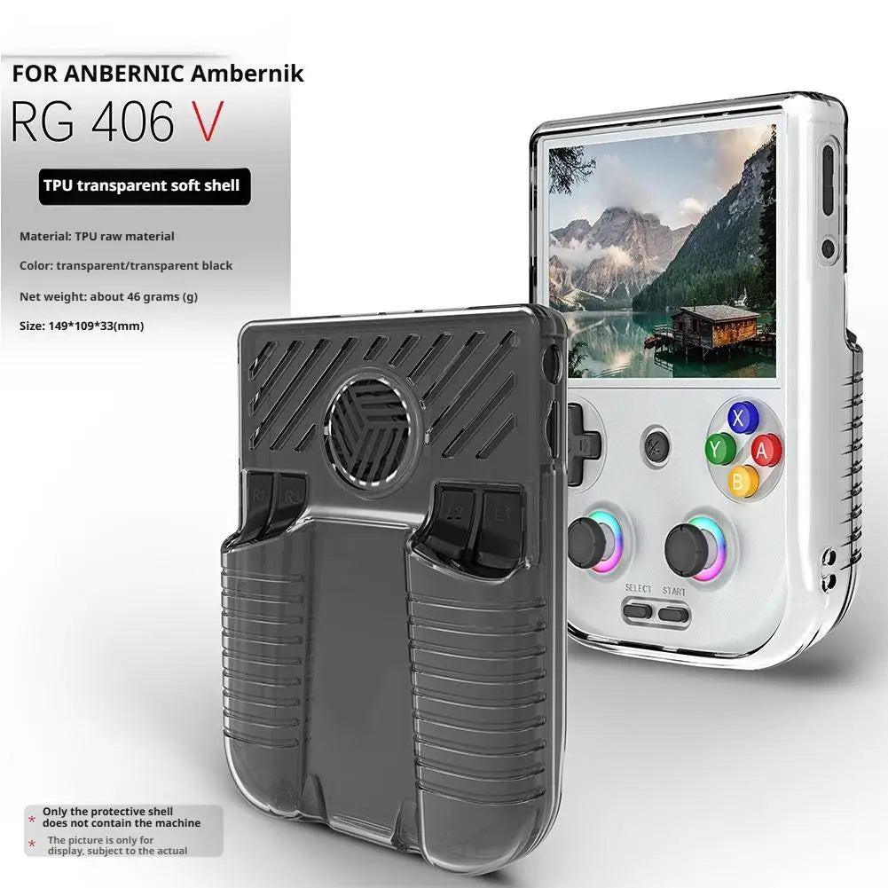 Game console protective case for anbernic RG406V transparent TPU soft Waterproof Anti Fall Protect Shell Game Console Accessory