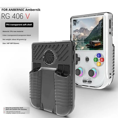 Game console protective case for anbernic RG406V transparent TPU soft Waterproof Anti Fall Protect Shell Game Console Accessory