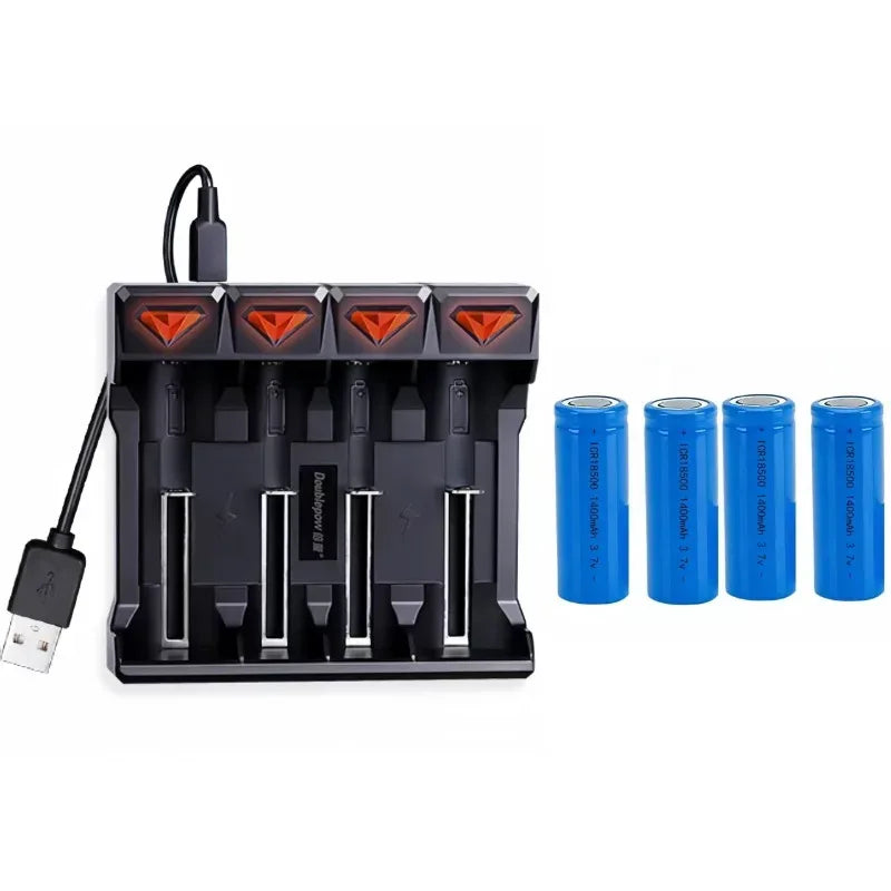 3.7V 18500 rechargeable lithium battery 1400mAh rechargeable battery flashlight strong lighting power tool battery