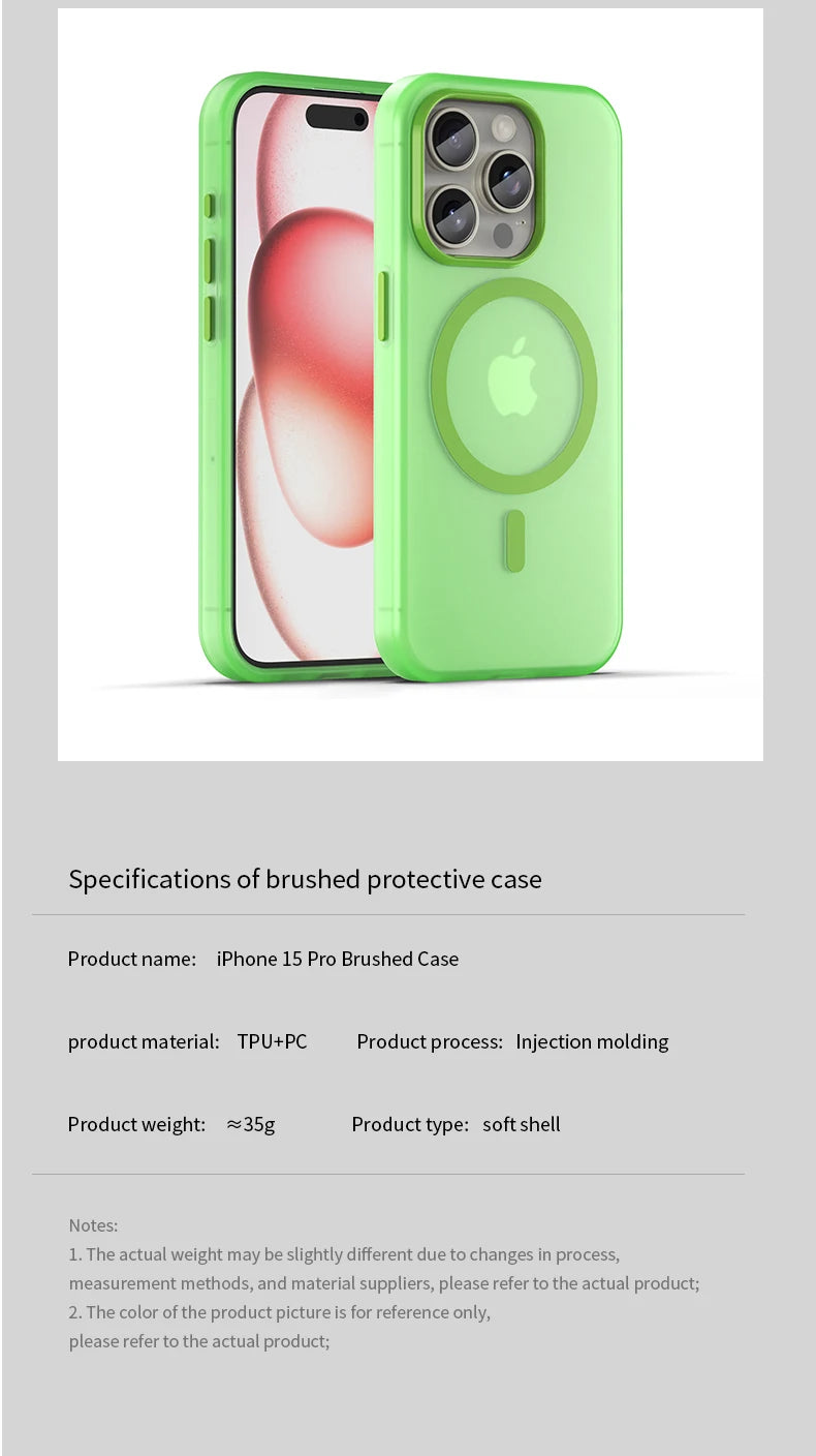 Magnetic Wireless Charge For Magsafe Case for iphone 17 Air 16E 16 15 14 13 12 11 iphone17 Pro Max Plus Matte TPU Bumper Cover