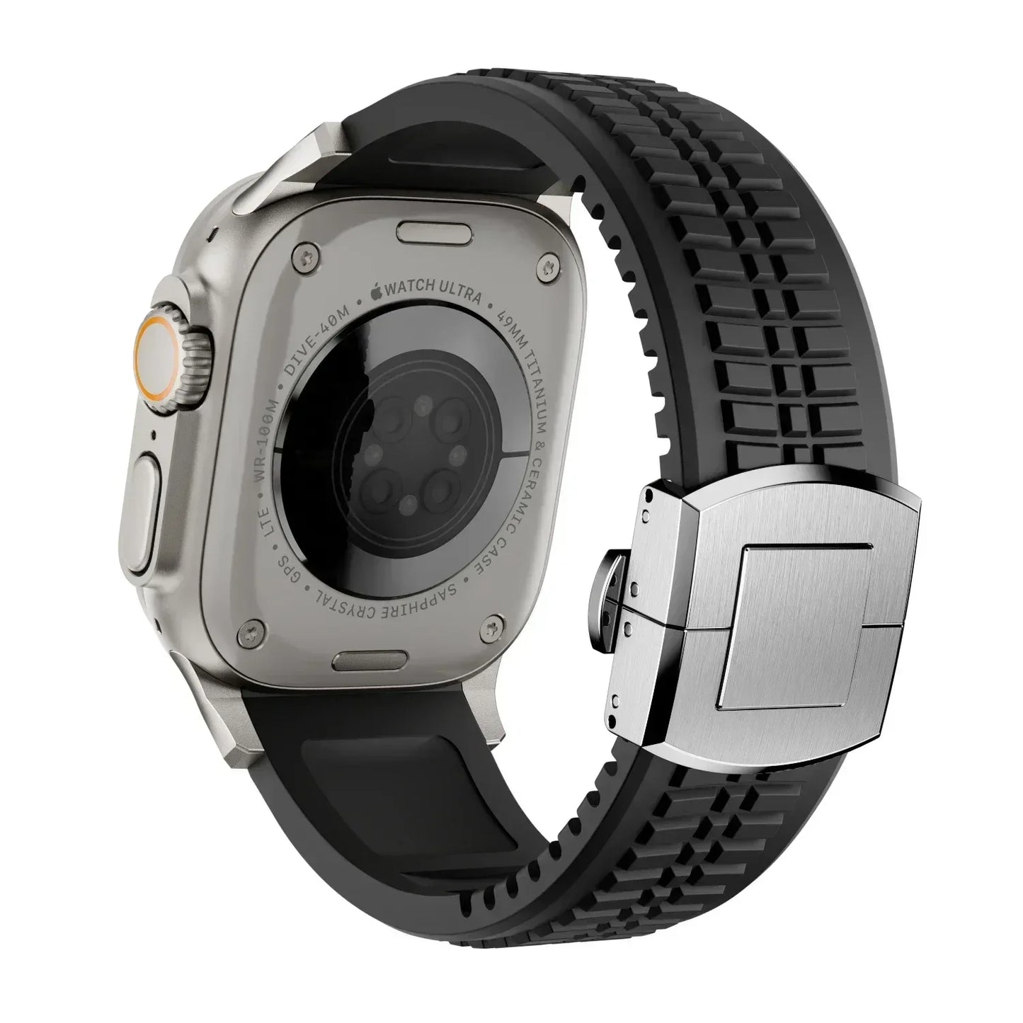 Silicone Band for Apple Watch Ultra 3/2 49mm Strap Men Sport Bracelet for Iwatch 11 10 9 8 7 6 5 Se 46mm 45mm 44mm  Watchband
