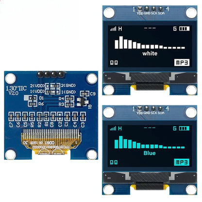1.3" OLED Display Module White/Blue Color Drive Chip CH1106 128X64 1.3 inch OLED LCD LED IIC I2C Communicate For Arduino