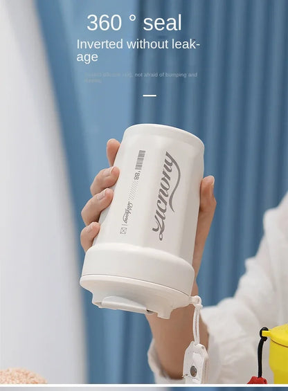 480ml Portable Thermal Coffee Mug Double Layer Stainless Steel Coffee Mug with Lid Car Thermos Milk Juice Water Bottle Gift Mug