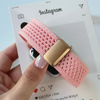 Nylon Magnetic Band for Apple Watch 45mm 41mm 44 40mm Series 10 46mm 42mm Soft Bracelet for IWatch Ultra 49mm 9 7 8 6 5 4 Strap