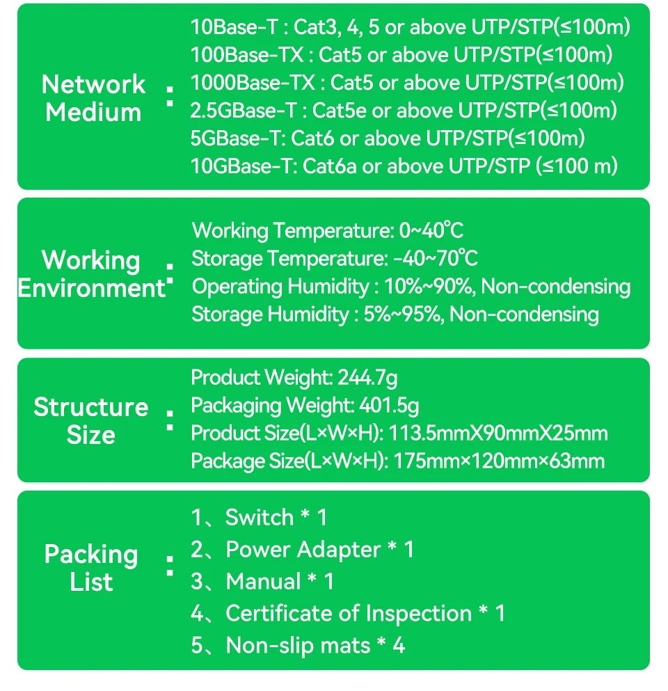 GoodTop 2.5GbE Managed Switch 6 Port 2.5GBASE-T Network Switcher 10G SFP+ Slot Uplink Web Managed Hub Internet Splitter Fanless
