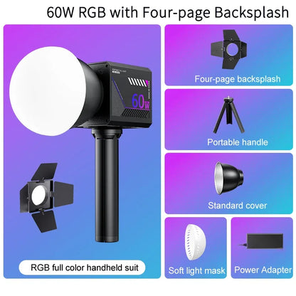 RGB Video Light Portable LED Photography Studio Light with 10000mAh Rechargeable for Vlog Streaming LIVE Photo Fill Lamp