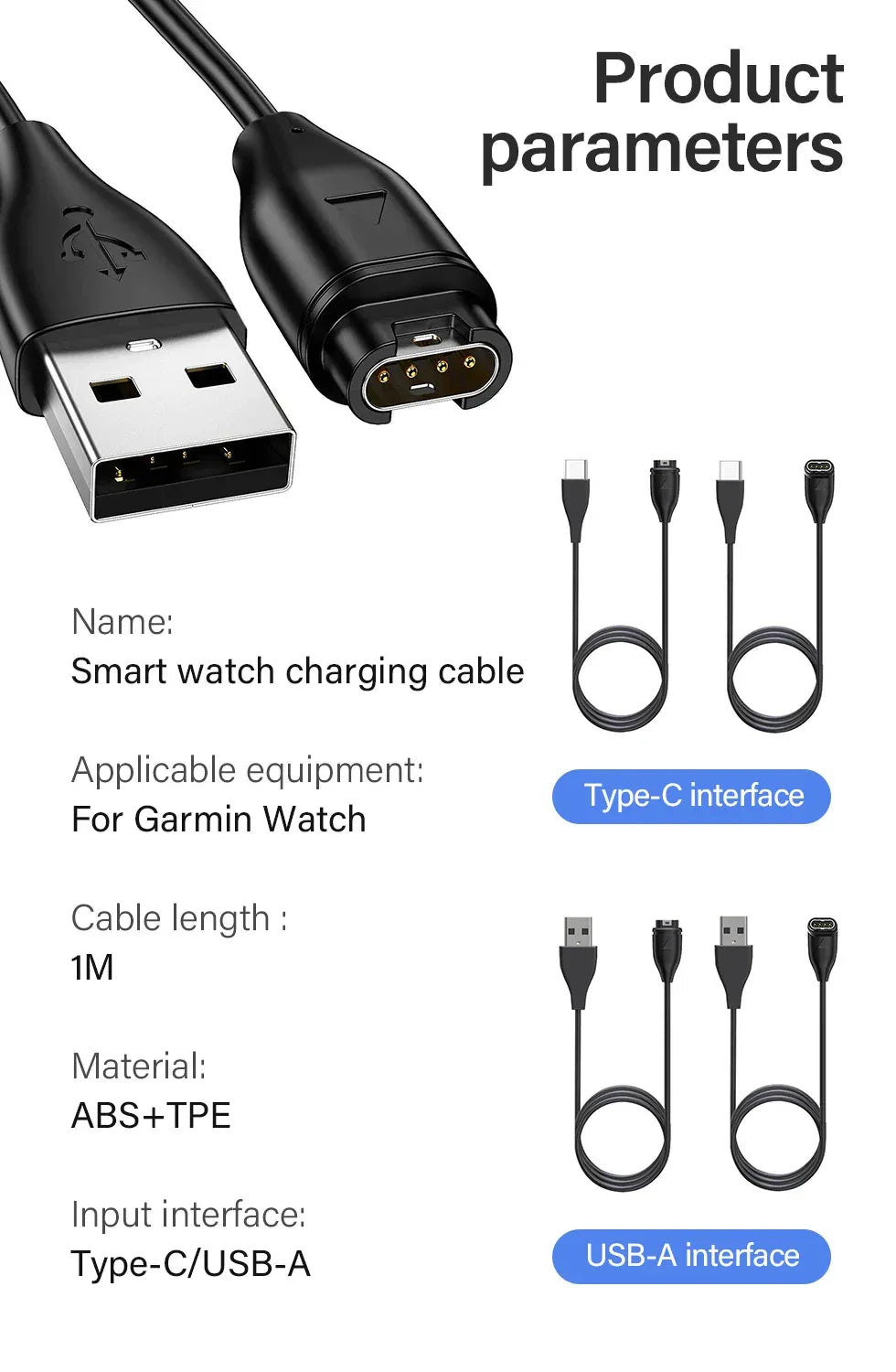 Charger for Garmin Forerunner 45 55 245 255 265 745 945 955 965,Vivoactive 3 4S, Venu 2 Plus,Fenix 8 7 7S 7X 6 5 Charging Cable