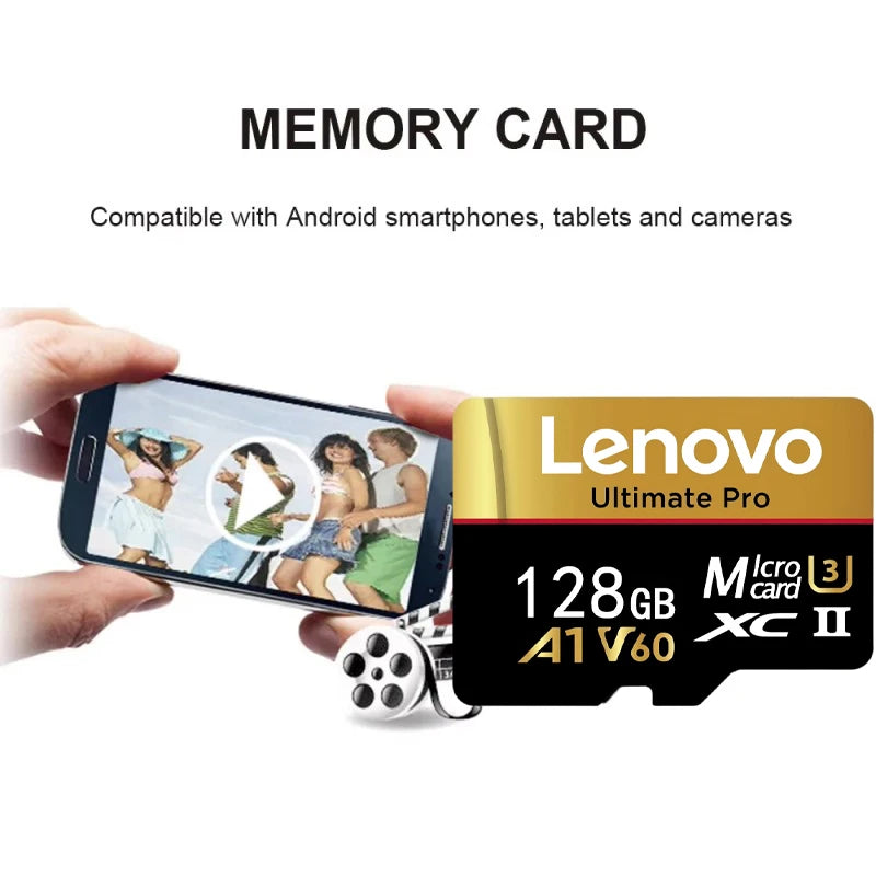 Lenovo SD Memory Card 2TB 1TB 512GB 128GB 256GB Micro SD Card V60 U3 Flash Cards TF Card Memory Microsd For Insta360 DJI Drone