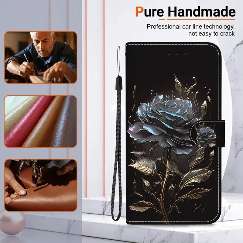 For Xiaomi Redmi 13 Case Solid Color Leather Flip Phone Case for Xaomi Redmi 13 Cover Redmi13 13C 5G Wallet Card Slots Etui