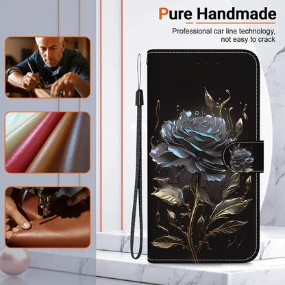 For Xiaomi Redmi 13 Case Solid Color Leather Flip Phone Case for Xaomi Redmi 13 Cover Redmi13 13C 5G Wallet Card Slots Etui