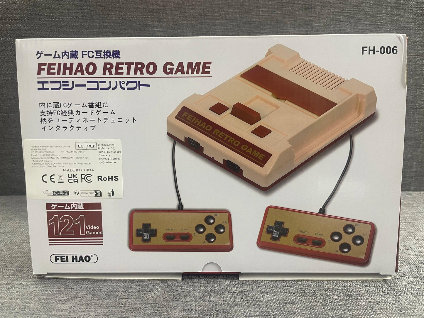 2025 8bit FH006 Retro AV output TV Video Game Console for FC/Dendy Games with 2pcs 1.5M Gamepads Built-in 121 Games