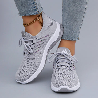 Spring and Autumn New Women's Casual Lace up Comfortable, Breathable, Lightweight and Wear-Resistant Sports Shoes
