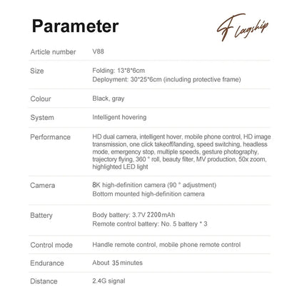 MIJIA V88 Drone 8K 5G GPS Professional HD Aerial Photography Remote Control Aircraft HD Dual Camera Quadcopter Toy UAV