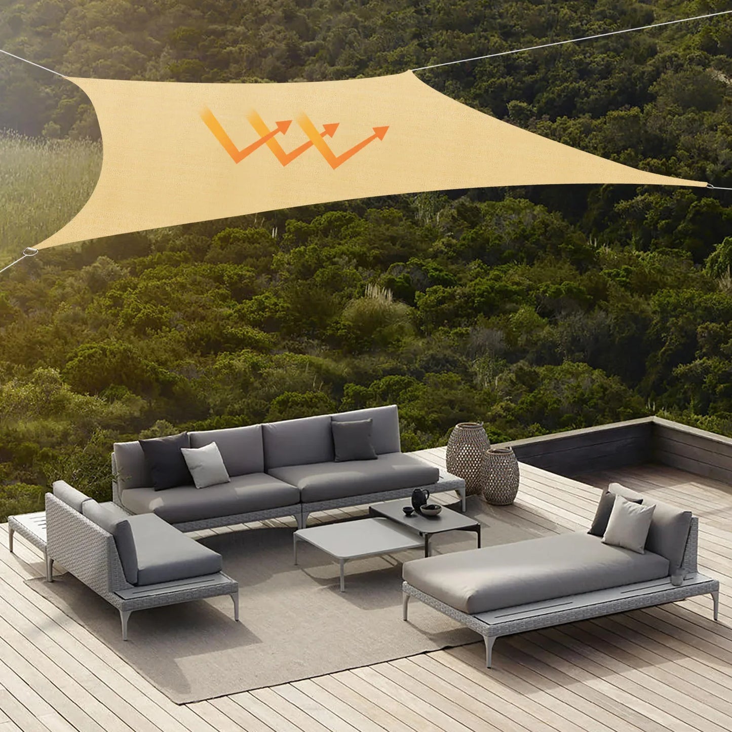 9.84*9.84ft Sun Shade Sails, Foldable Super Sun Shade Sail, Square Sun Shade Sail For Outdoor Garden Beach Camping