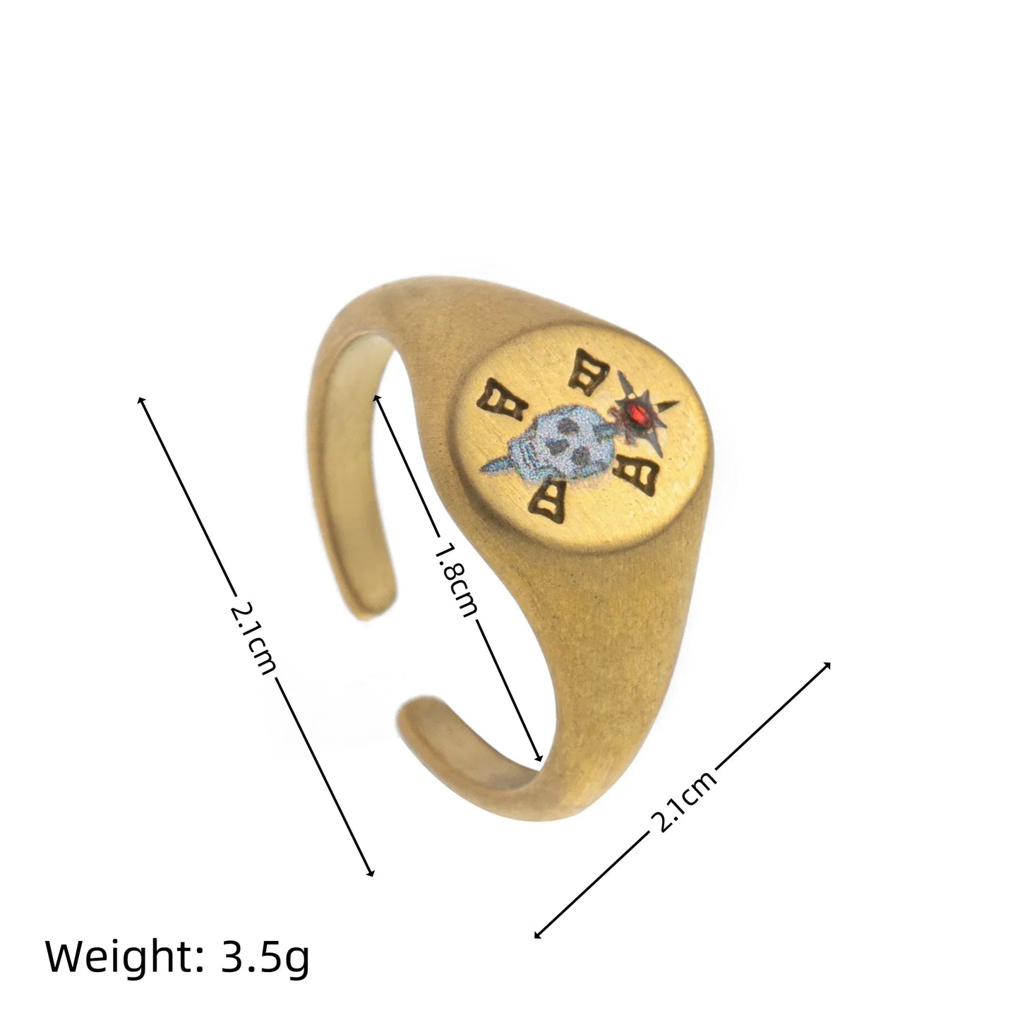 Stainless steel fashionable and popular Valentine's Day lion mermaid love painted ring with gold plating and color preservation